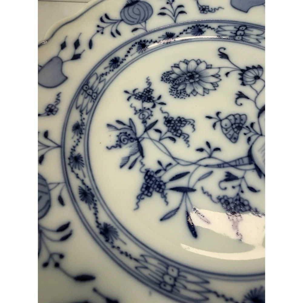 Antique Carl Teichert Meissen Blue Onion 8 1/4